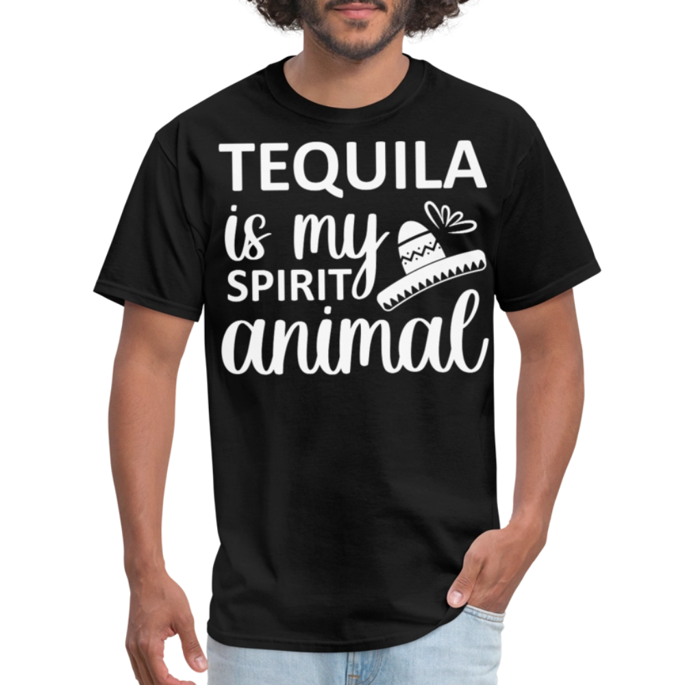 Tequila Is My Spirit Animal Party T-shirt - black