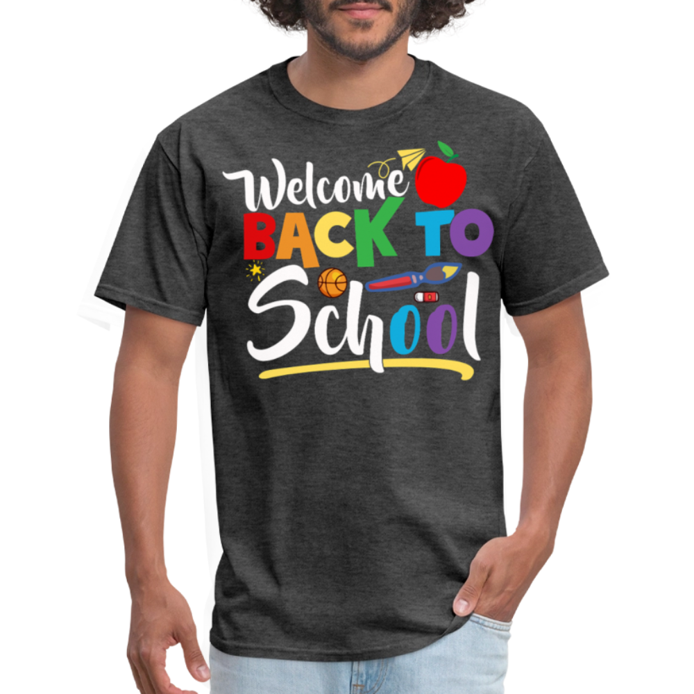 Welcome Back to School Shirt for Teachers First Day of school T-shirt - heather black