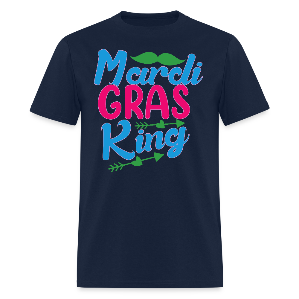 Mardi Gras King Shirt For Men Funny Mardi Gras Party T-shirt - navy