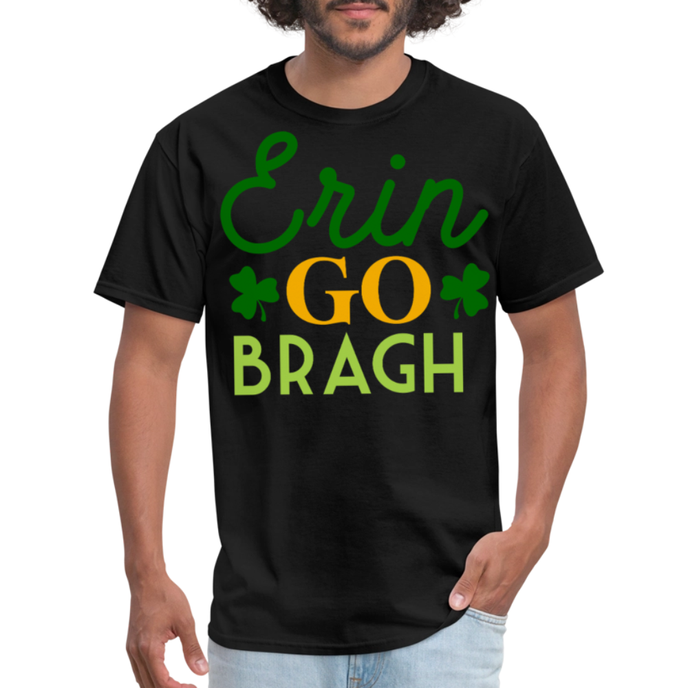 Funny Erin Go Bragh Shamrock T-shirt - black