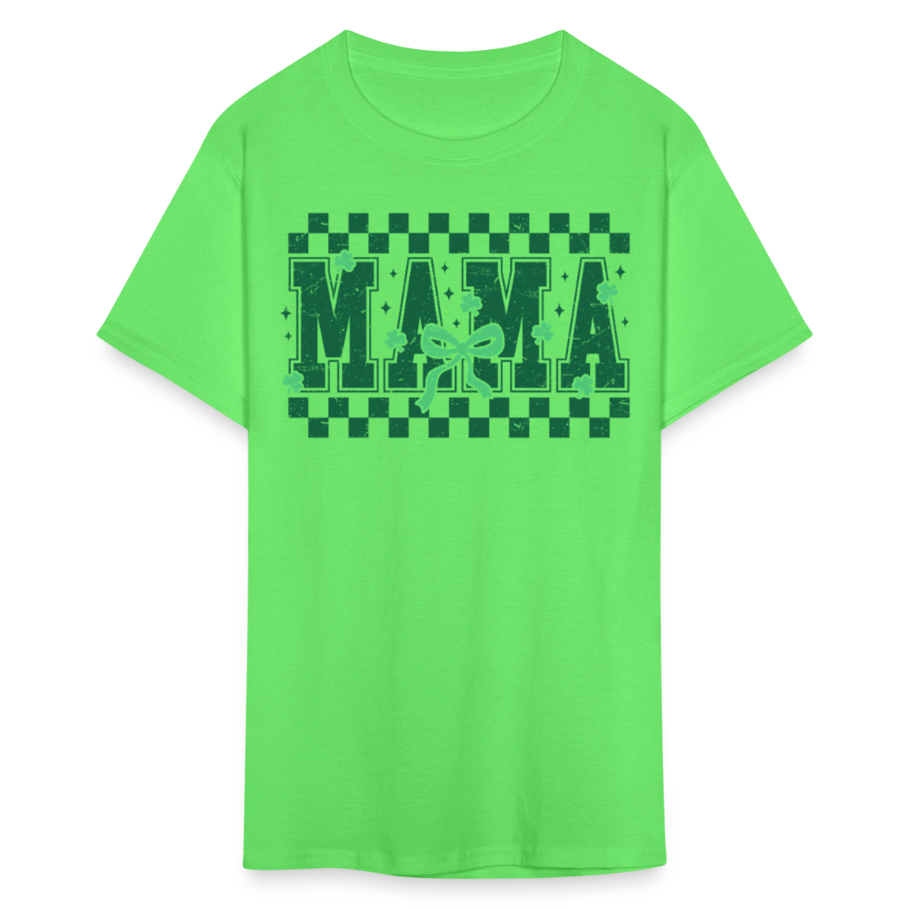 Distressed Lucky Mama Clover St. Patrick's Day Gift Tee - kiwi