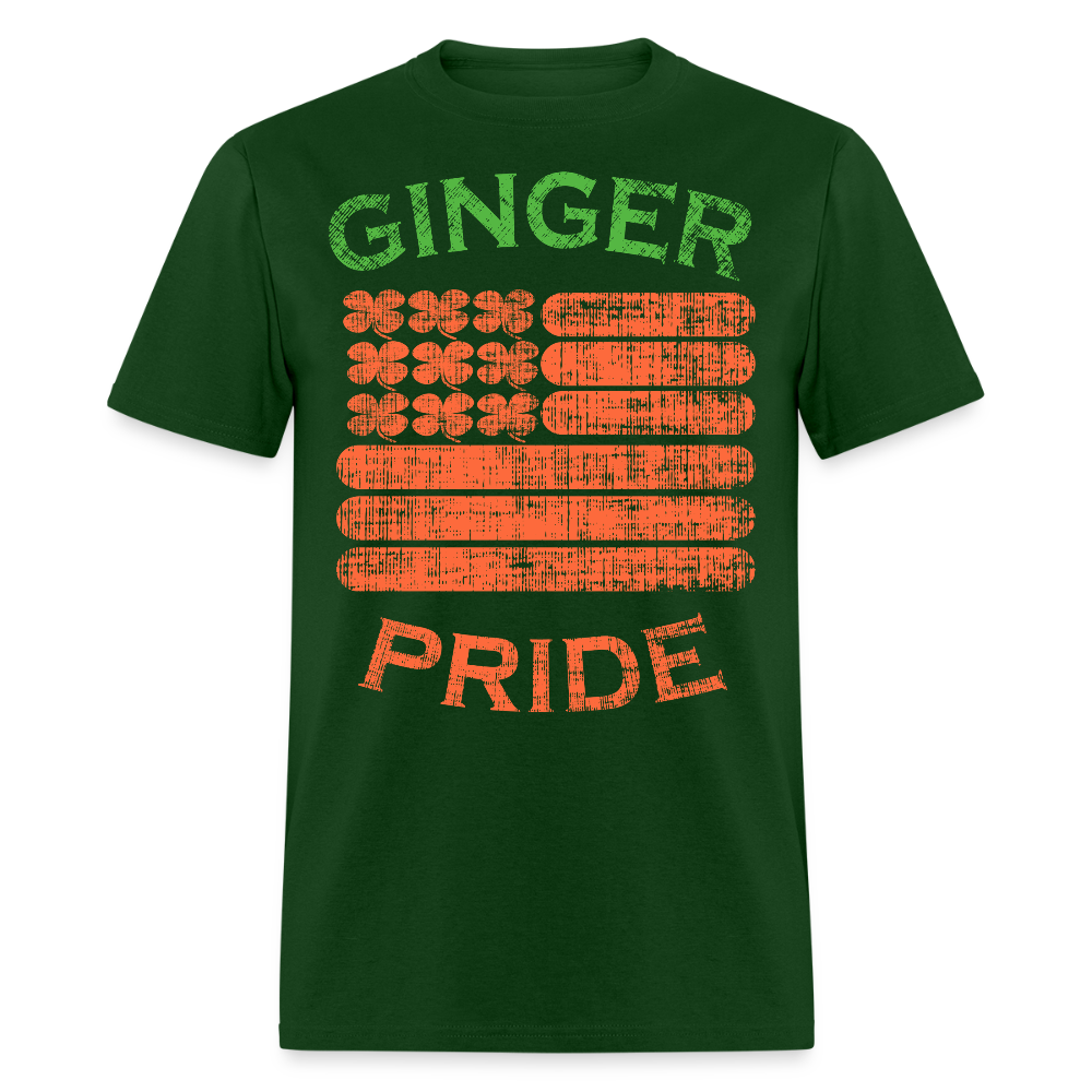 Ginger Pride American Flag Funny St Patrick’s Day  T-shirt - forest green