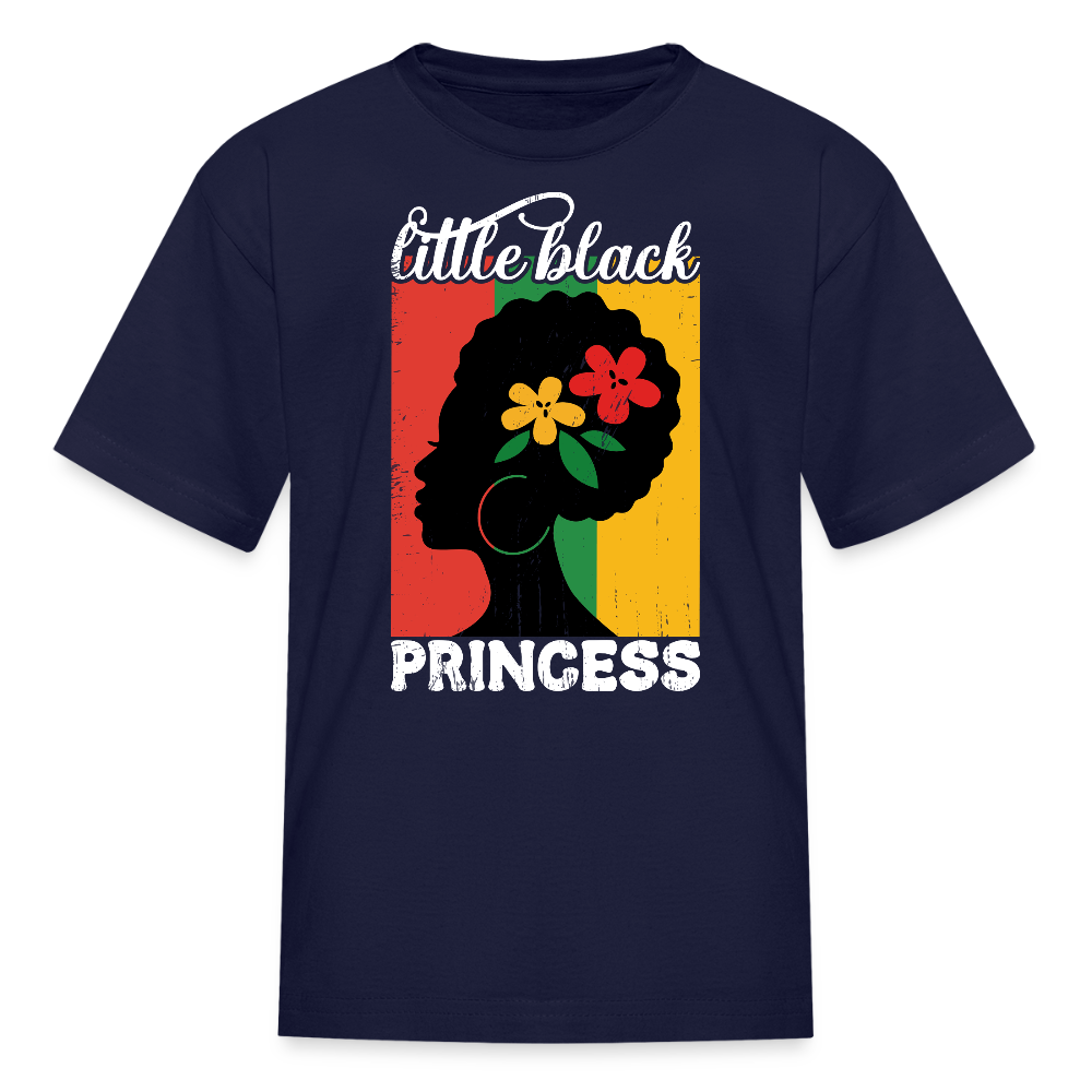 African American Pride Black Princess Afro T-shirt - navy