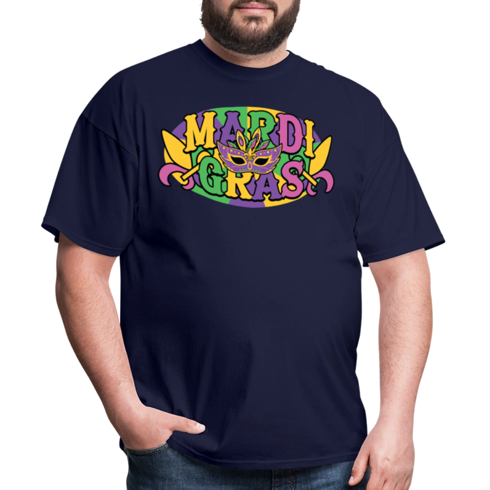 Funny Mardi Gras Festival Shirt Colorful New Orleans Party T-shirt - navy