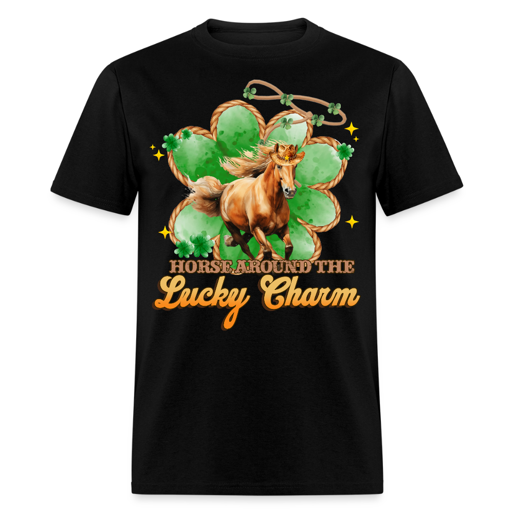 Lucky Charm St Patrick’s Day Horse Lover T-shirt - black