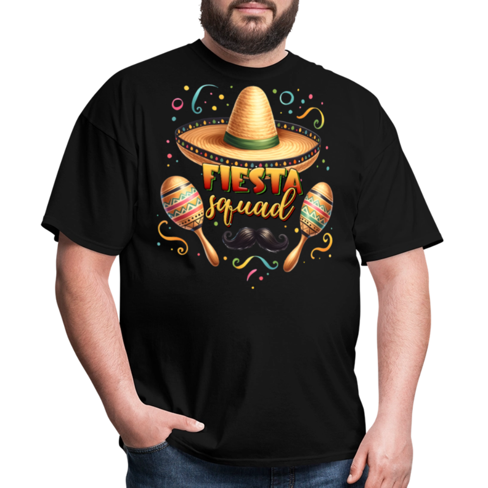 Sombrero And Maracas Party Tee Funny Cinco de Mayo Squad T-shirt - black