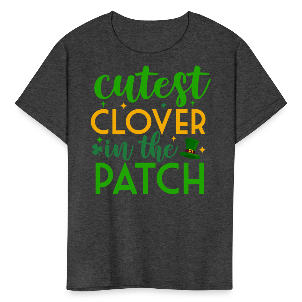 Cutest Clover In The Patch Kids T-shirt - heather black