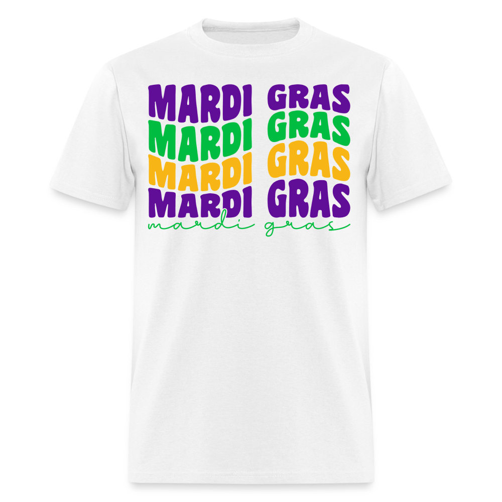 Carnival-themed Shirt for Mardi Gras lovers Colorful festival Graphic T-shirt - white