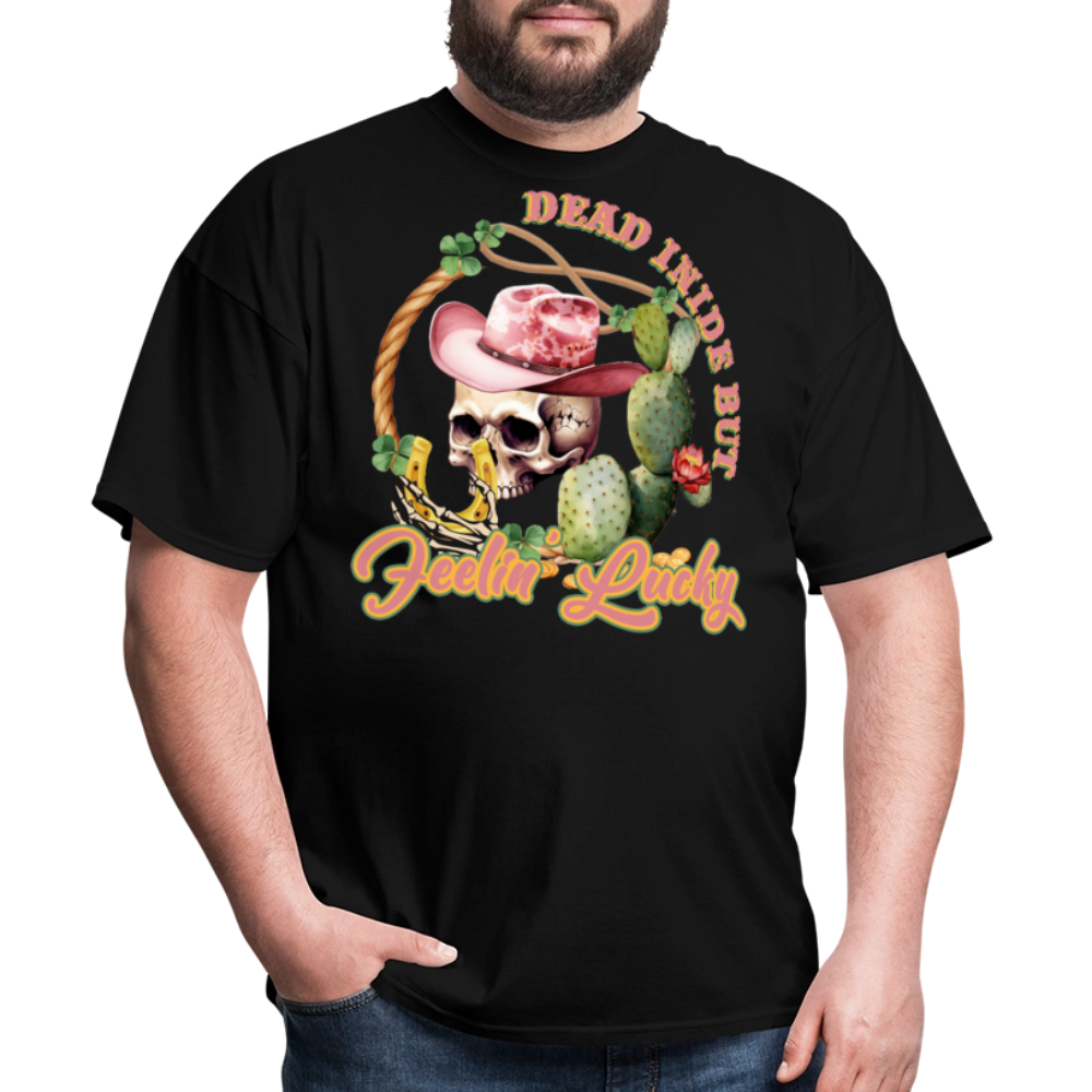 Dead Inside But Lucky Western T-shirt - black