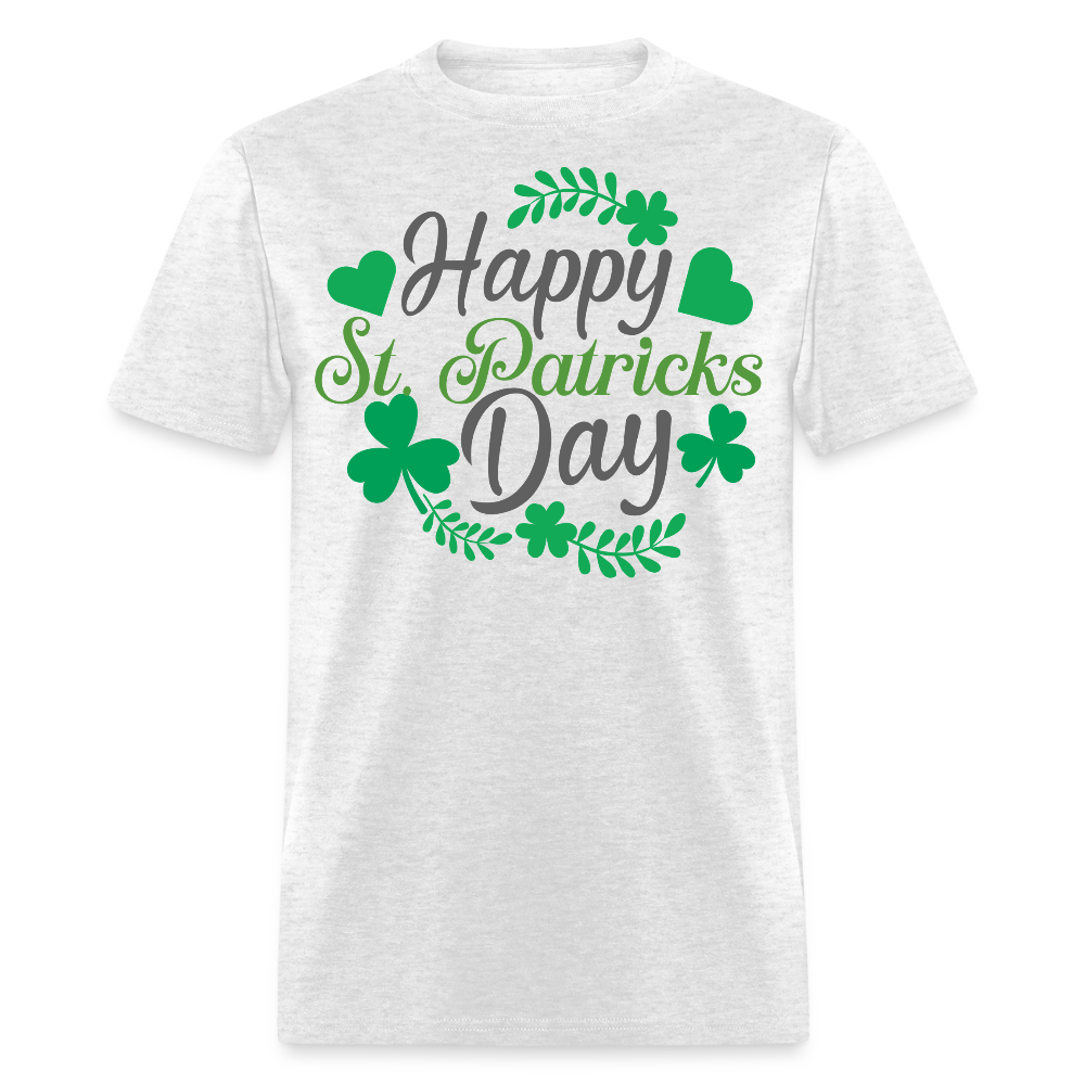 Funny Irish Shamrock Graphic Tee Green St Patrick’s Day T-shirt - light heather gray