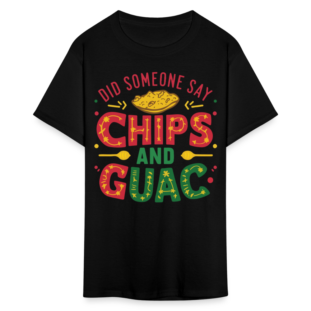 Mexican Food Lover Graphic Tee Funny Chips And Guacamole T-shirt - black