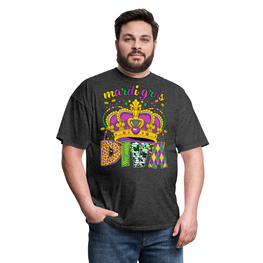 Mardi Gras Diva Shirt For Women Mardi Gras Queen T-shirt - heather black