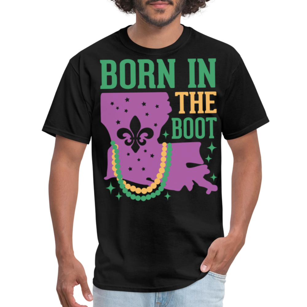 Born in the Boot Louisiana Unisex T-Shirt - black