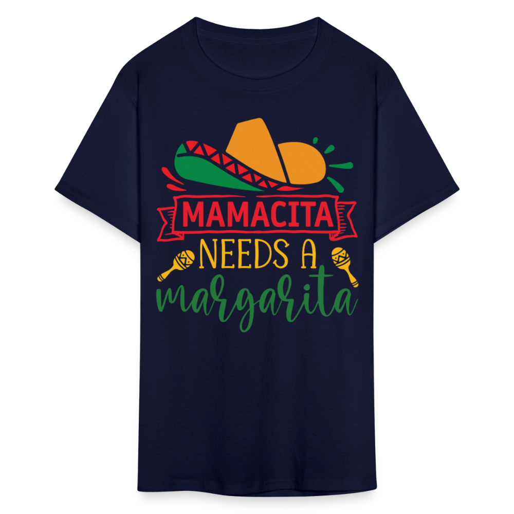 Mamacita Needs A Margarita Funny Mexican T-shirt - navy