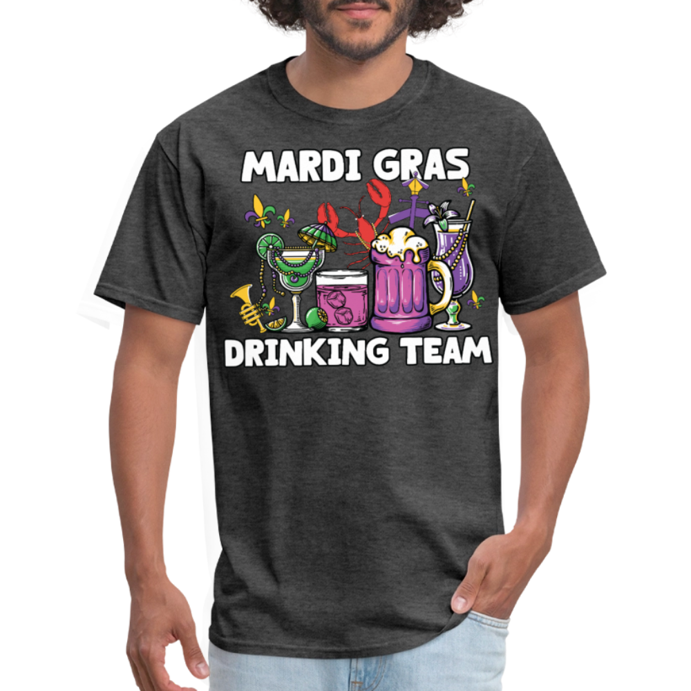 Beer And Cocktail Lover Mardi Gras Tee Mardi Gras Drinking Team T-shirt - heather black