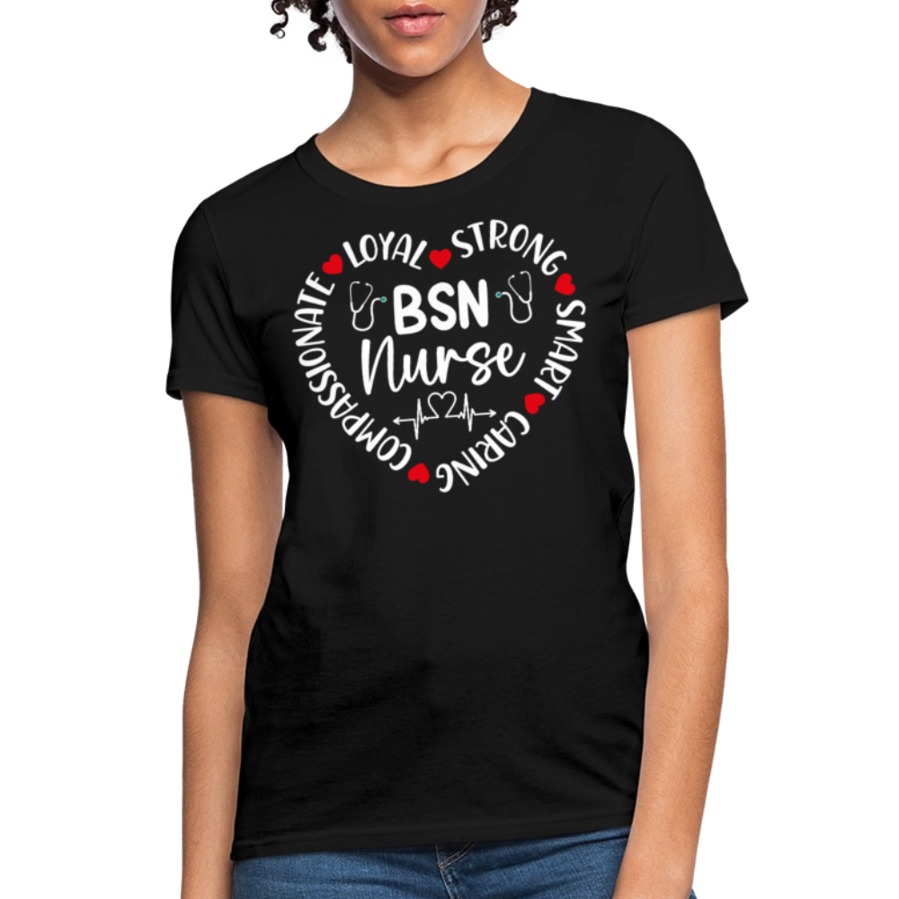 Cute BSN Nurse Graduation Gift Women's T-Shirt - black