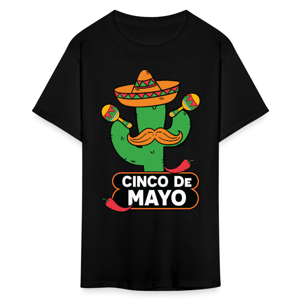 Mexican Fiesta Party Tee Funny Cinco De Mayo Cactus T-shirt - black