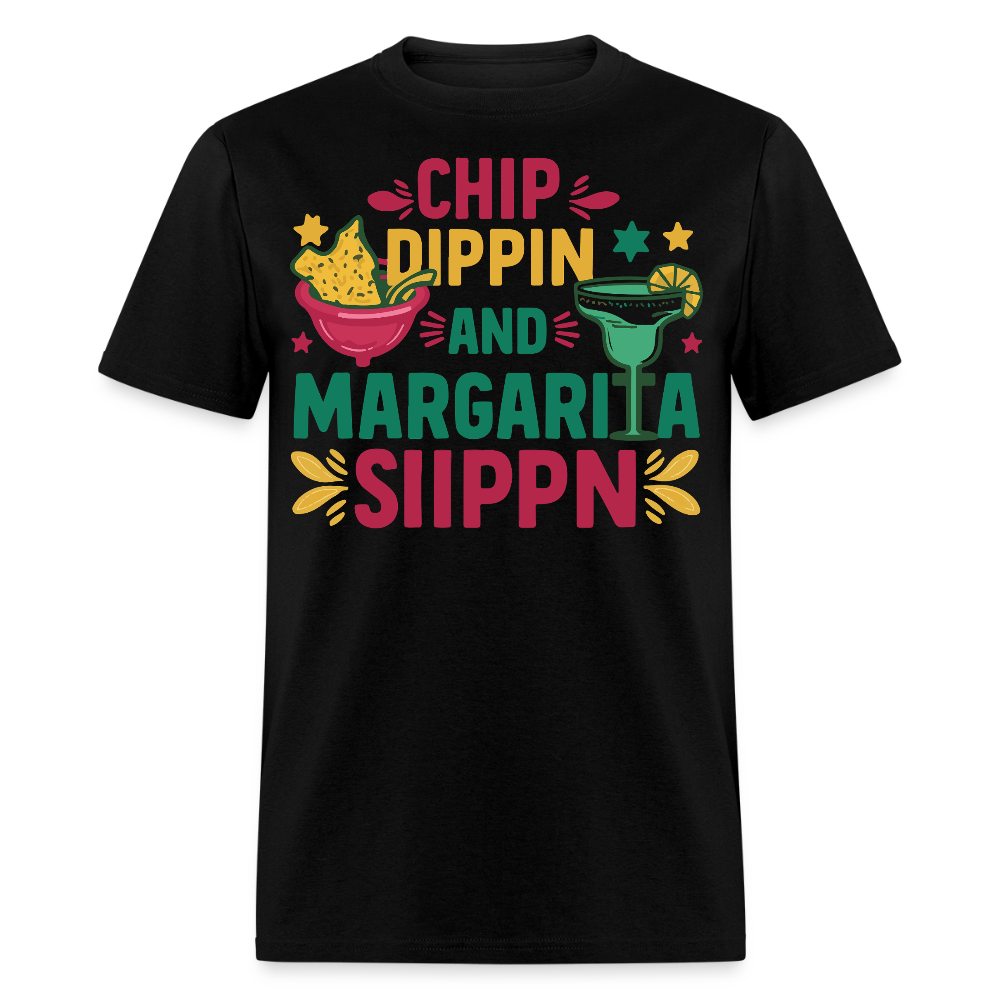 Chips And Dip Party Outfit Fun Margarita Drinking T-shirt - black