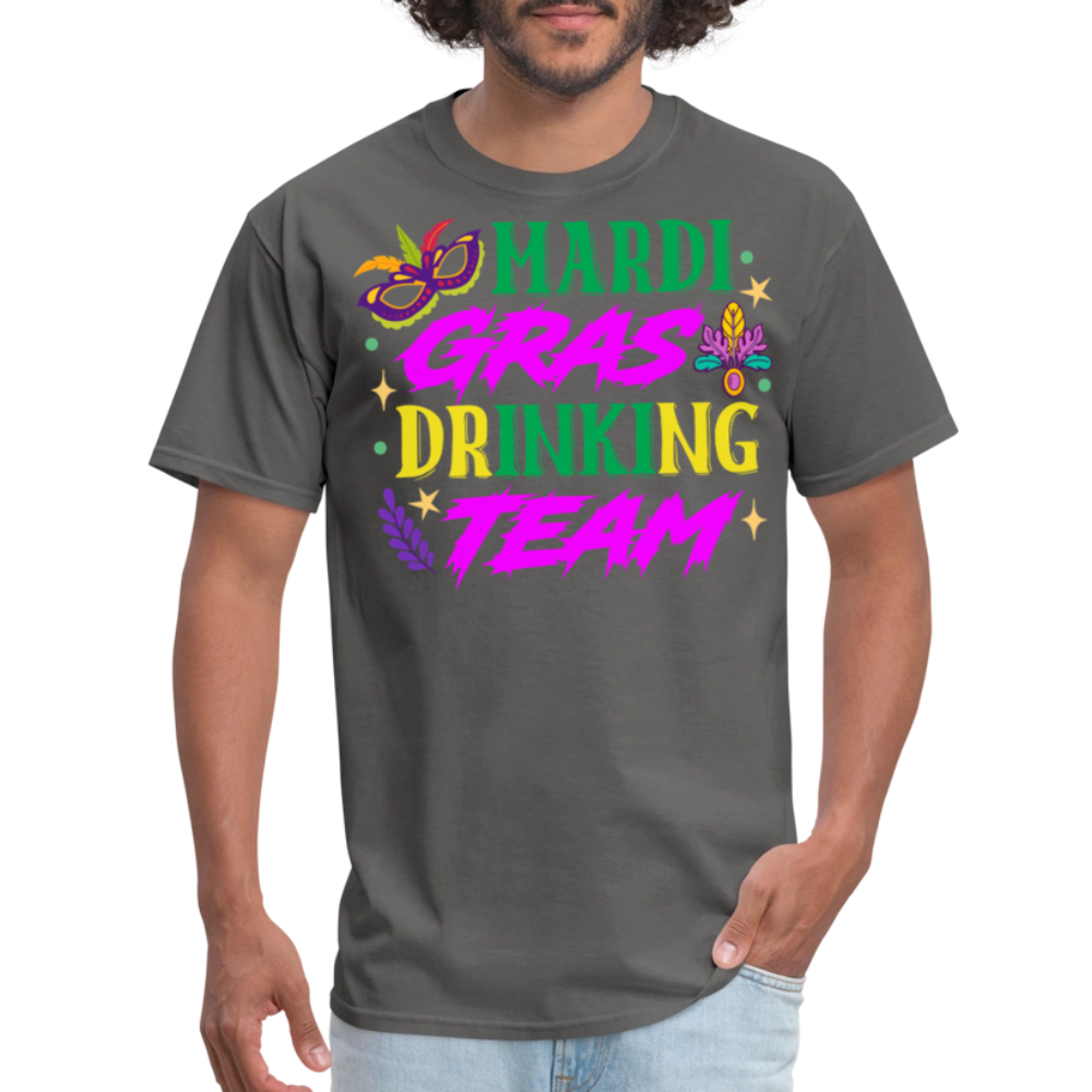 Funny Mardi Gras Party Tee Mardi Gras Drinking Team T-shirt - charcoal