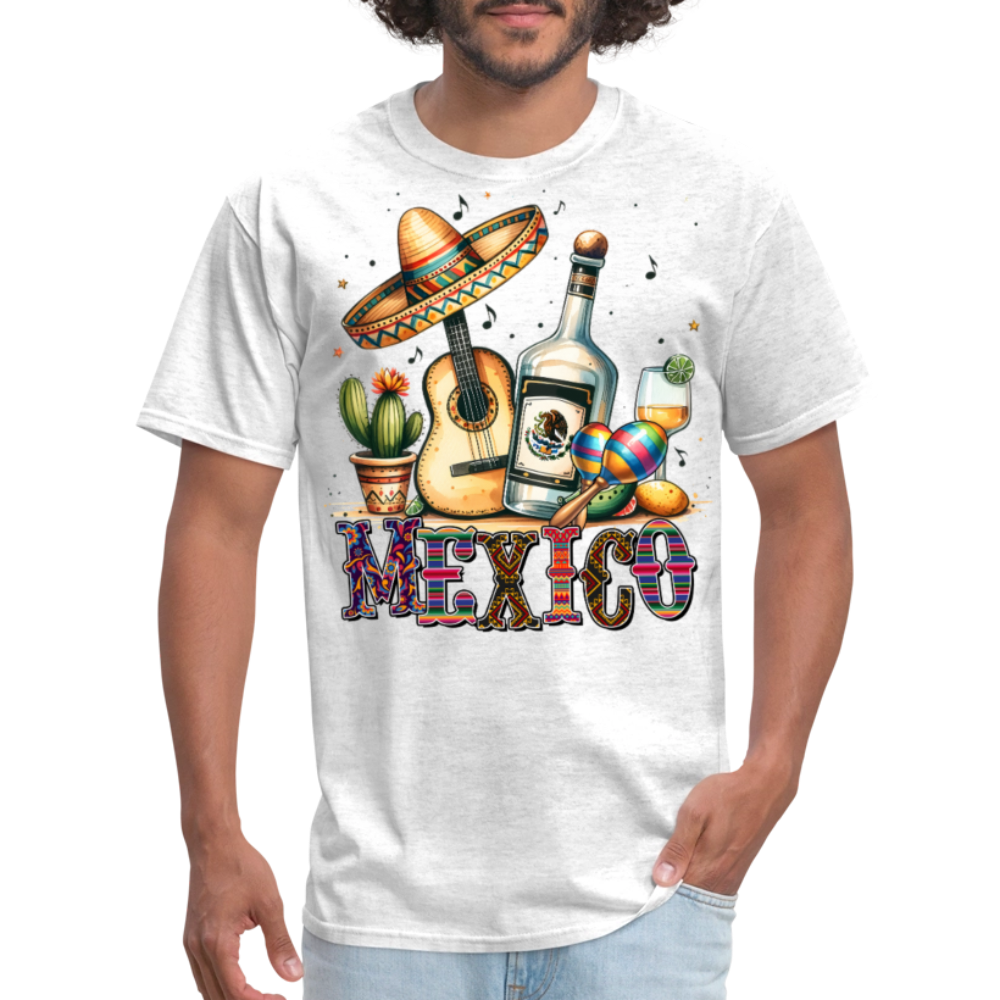 Vintage Mexican Tequila Graphic Tee Mariachi Music And Fiesta T-shirt - light heather gray