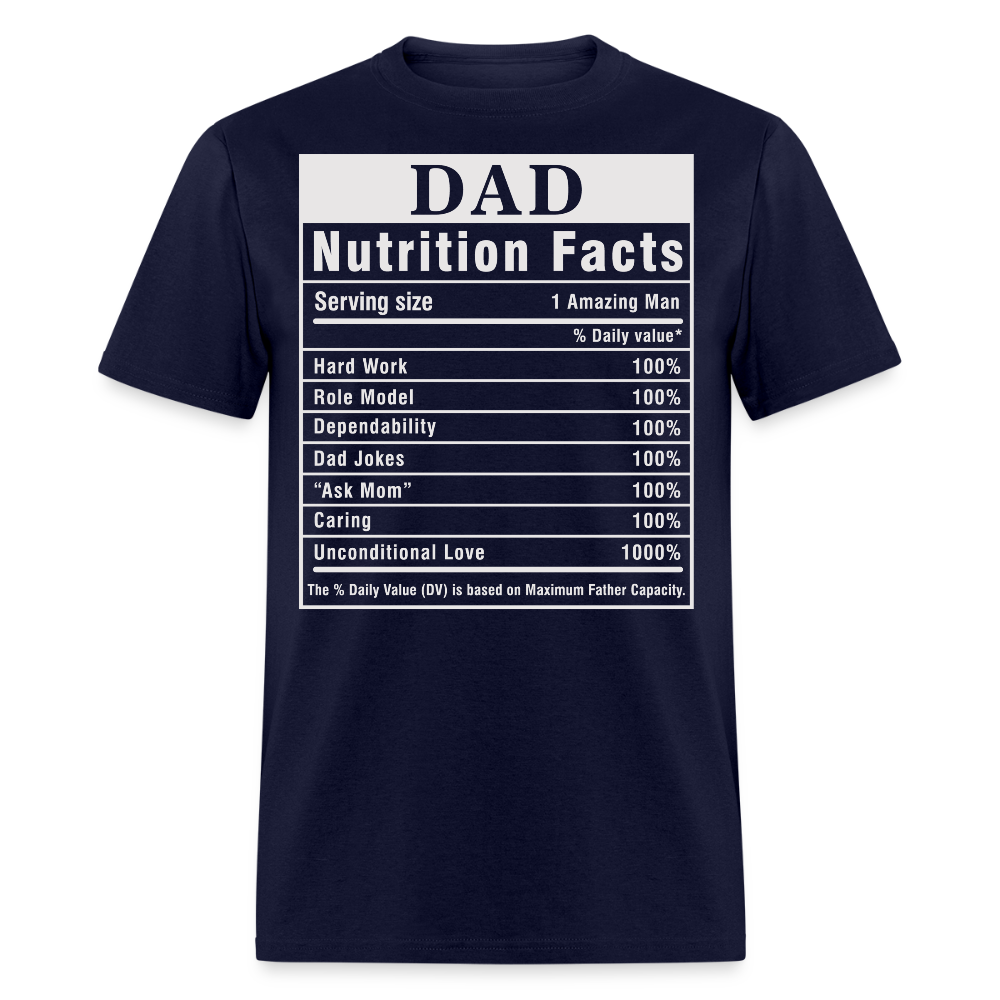 Funny Dad Tee With Nutrition Facts T-shirt - navy