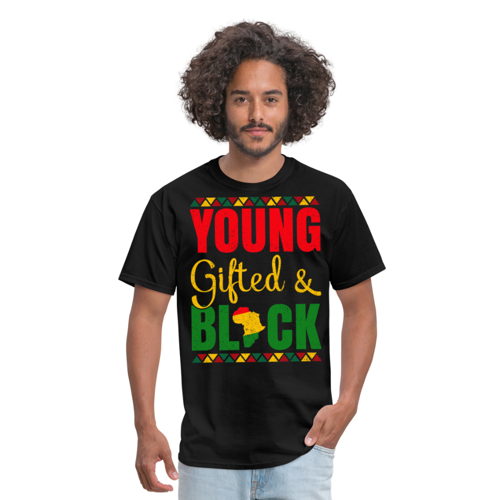 African Heritage Tee Young Gifted and Black T-Shirt - black