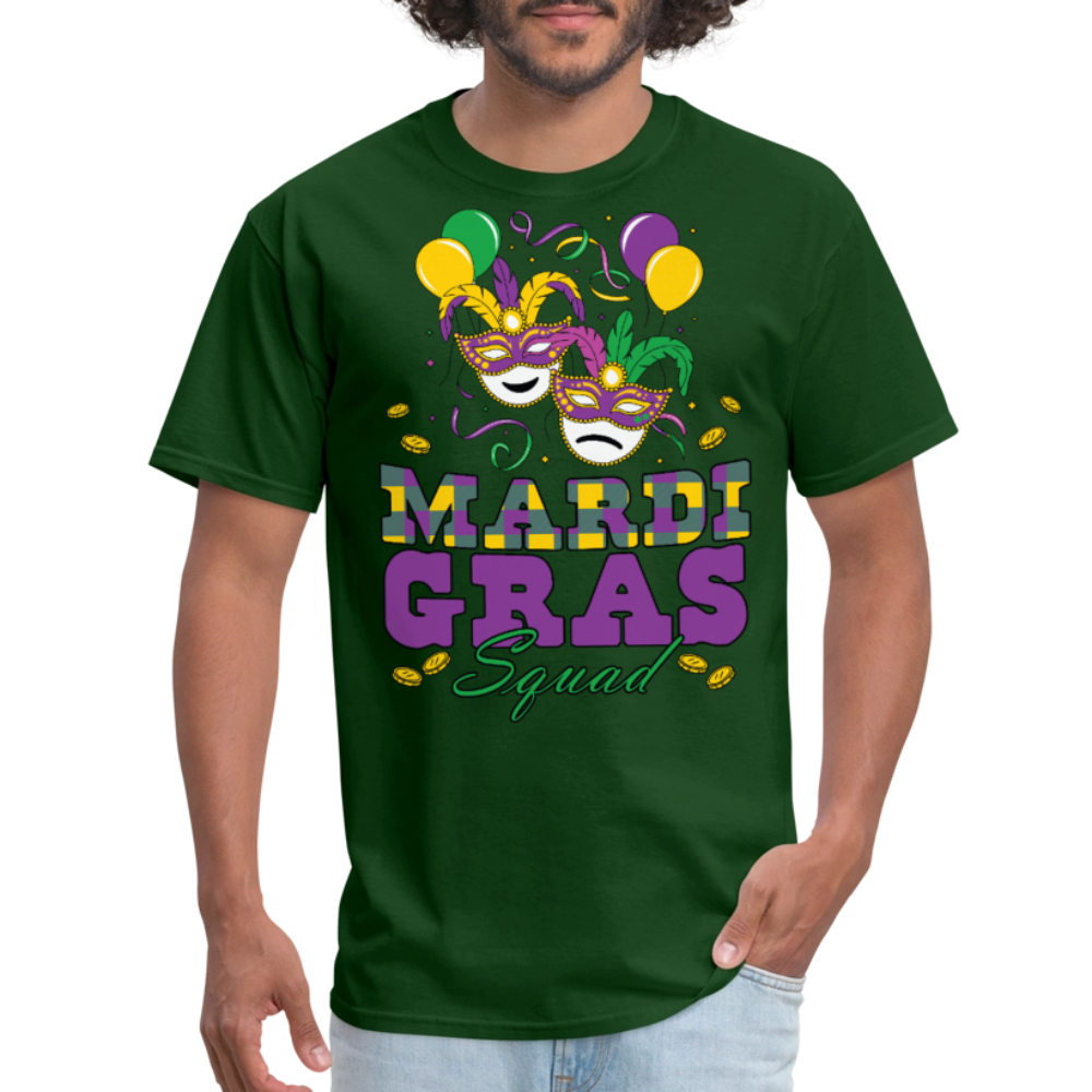 Matching Mardi Gras Squad Shirts For Friends Funny Mardi Gras T-shirt - forest green