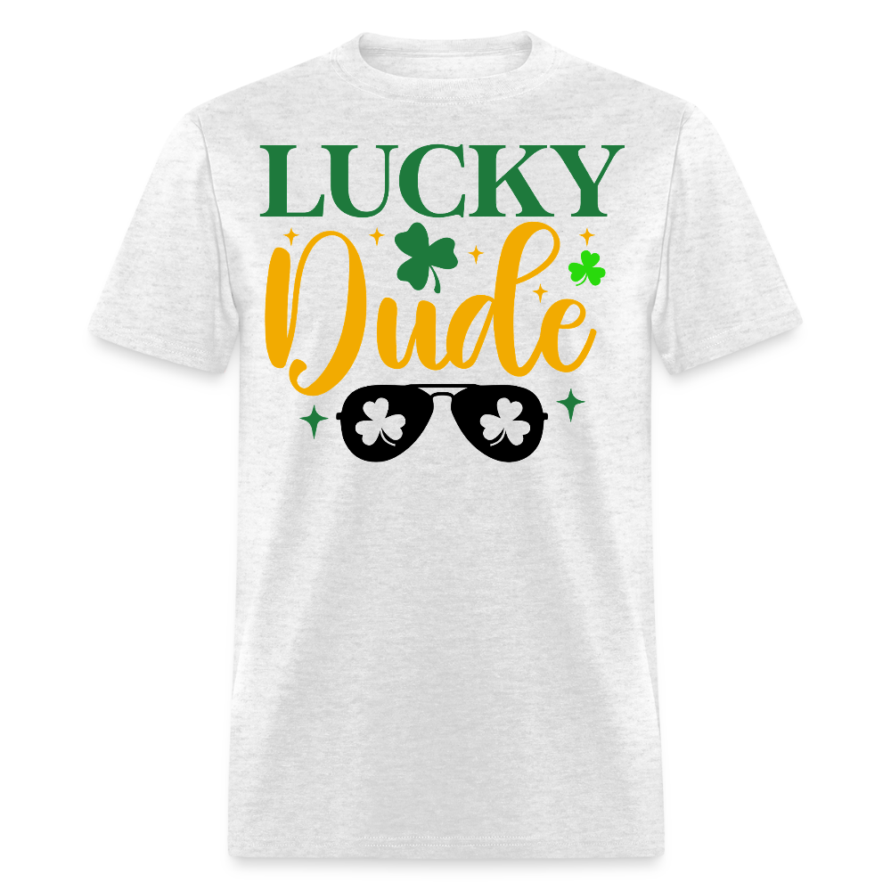 St Patrick’s Day Lucky Dude T-shirt - light heather gray