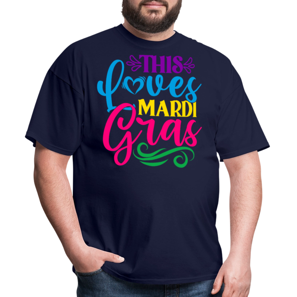 Colorful Loves Mardi Gras Festival Unisex T-shirt - navy