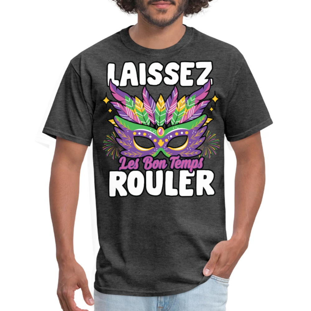 Mardi Gras Party Tee Laissez Les Bon Temps Roule T-shirt - heather black