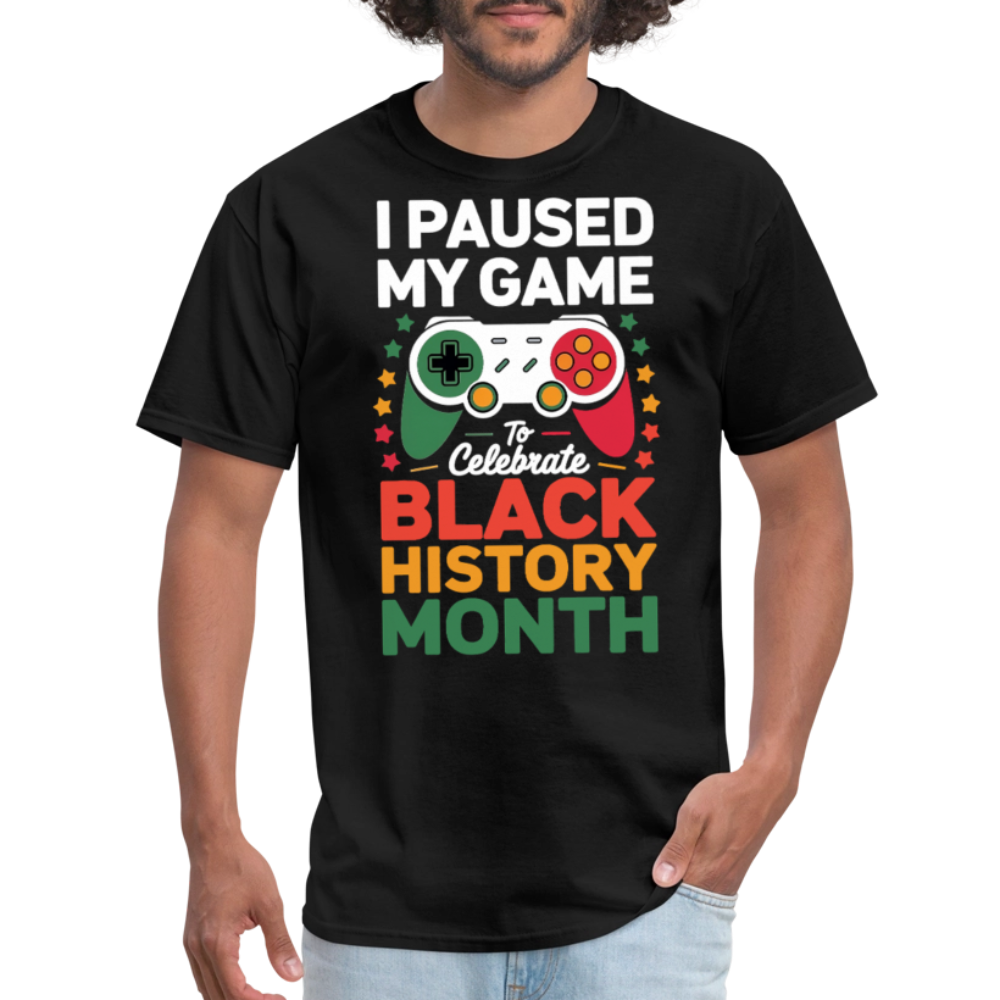 Retro Gamer Controller Tee Black History Month Gaming T-Shirt - black