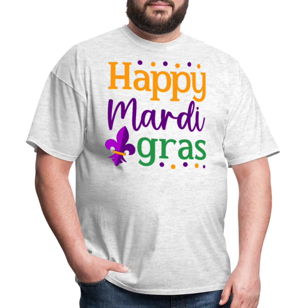 Colorful Mardi Gras Parade Tee Happy Mardi Gras T-shirt - light heather gray