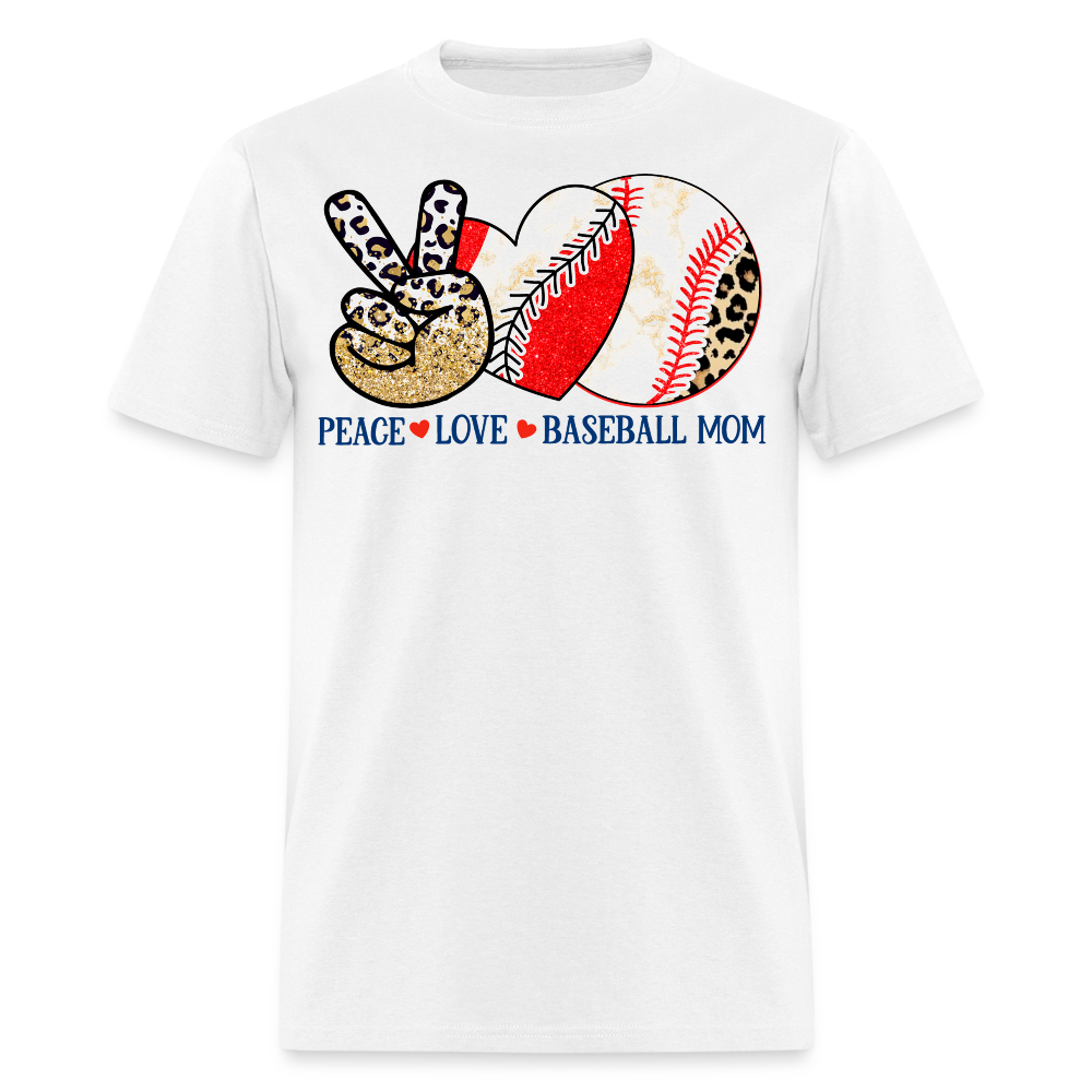 Baseball Mom Graphic Tee With Leopard Print T-shirt - white