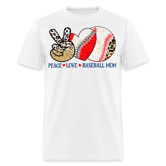 Baseball Mom Graphic Tee With Leopard Print T-shirt - white