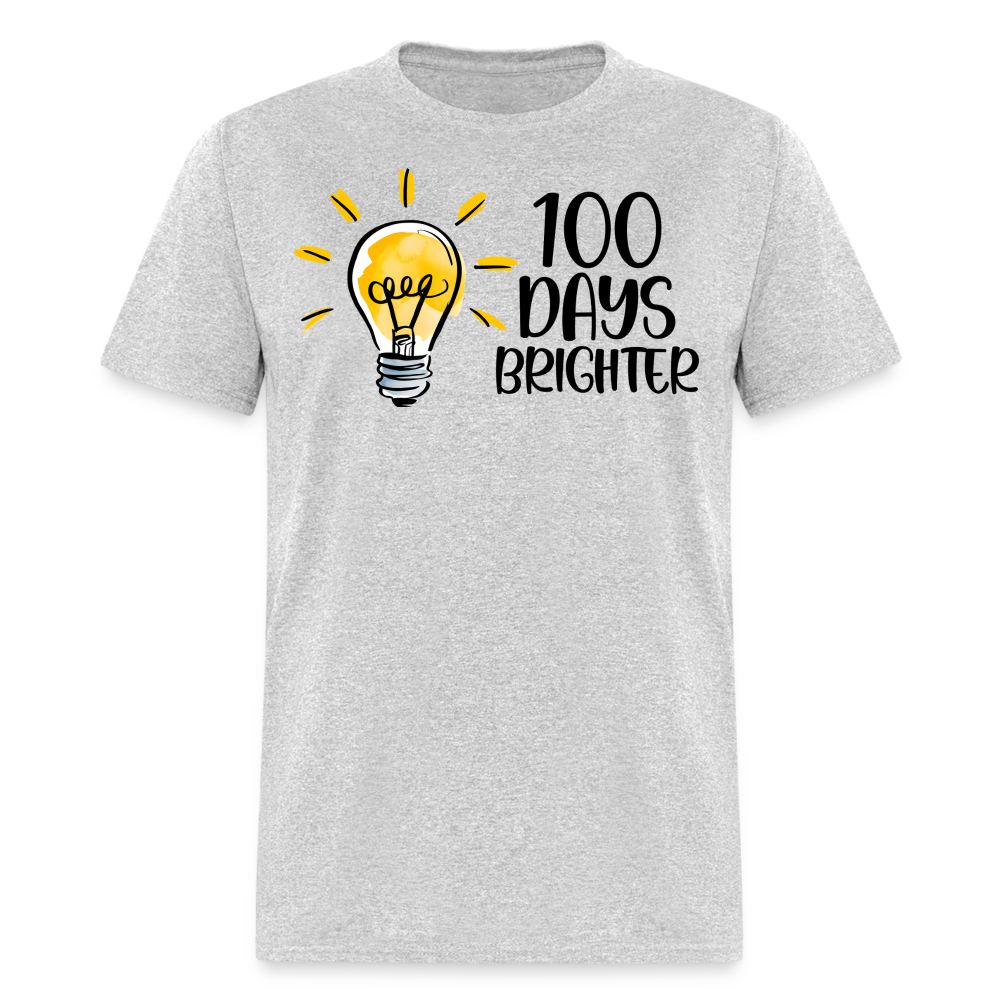 100 Days Brighter Tee for Teachers School Milestone Unisex T-Shirt - heather gray