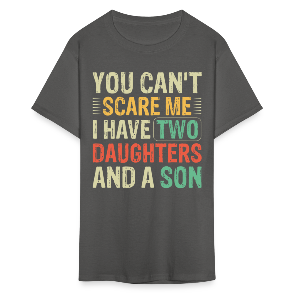 Funny T shirts for Parents with Kids I Have 2 Daughters & A Son T-Shirt - charcoal