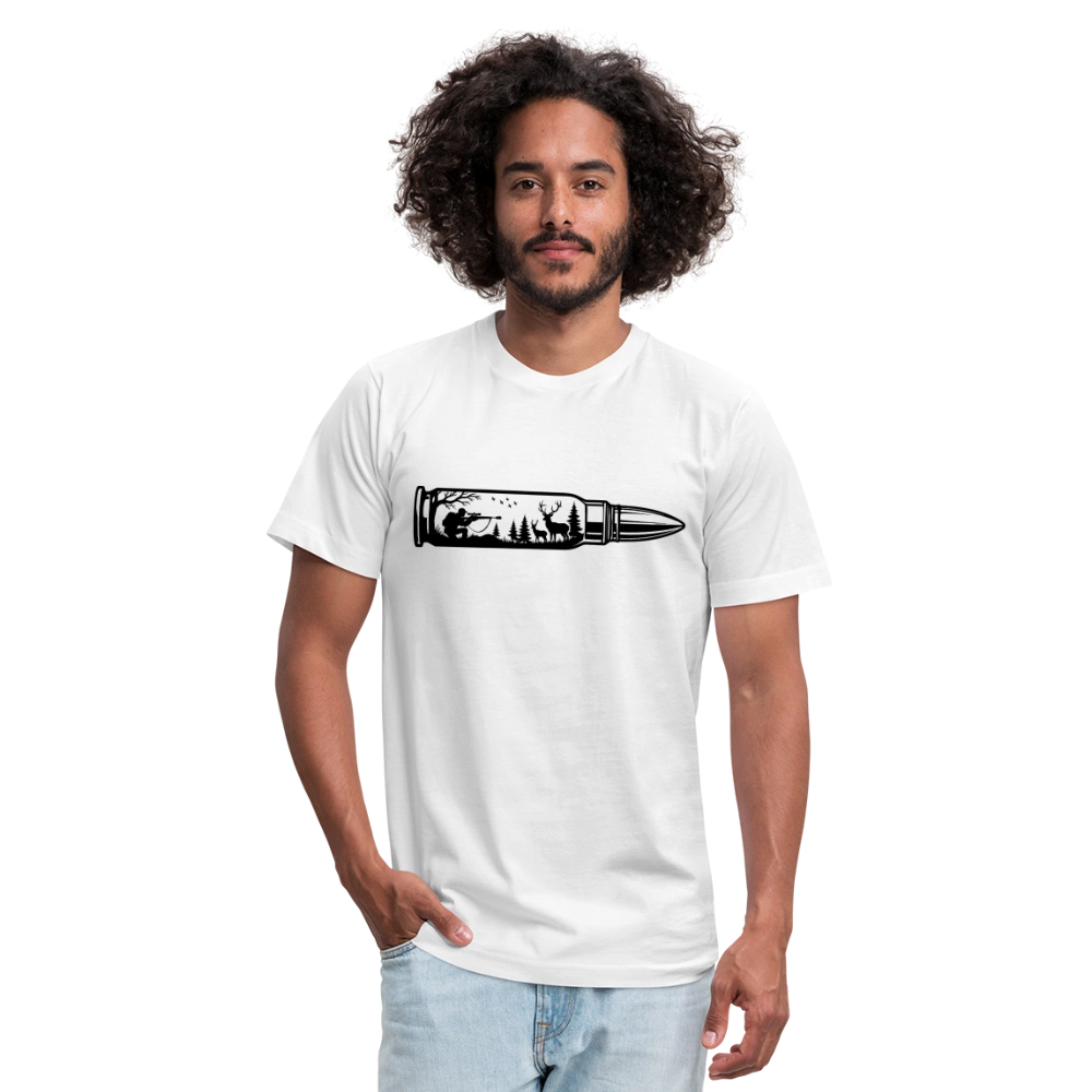 Deer Hunting Bullet T-Shirt | Bella + Canvas Unisex Tee - white