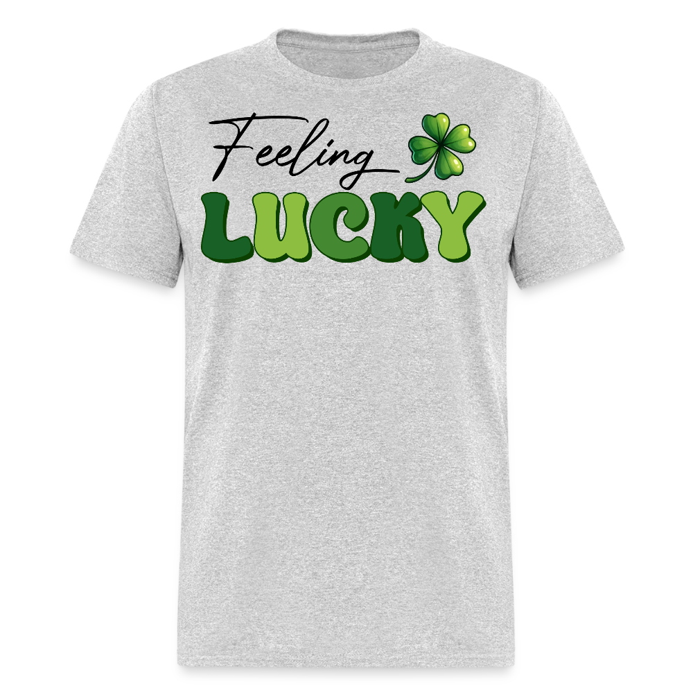 Green Four-leaf Clover Lucky Charm T-shirt - heather gray