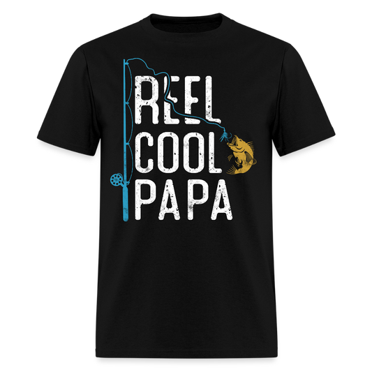 Reel Cool Papa Fishing Father's Day Gift T-shirt - black