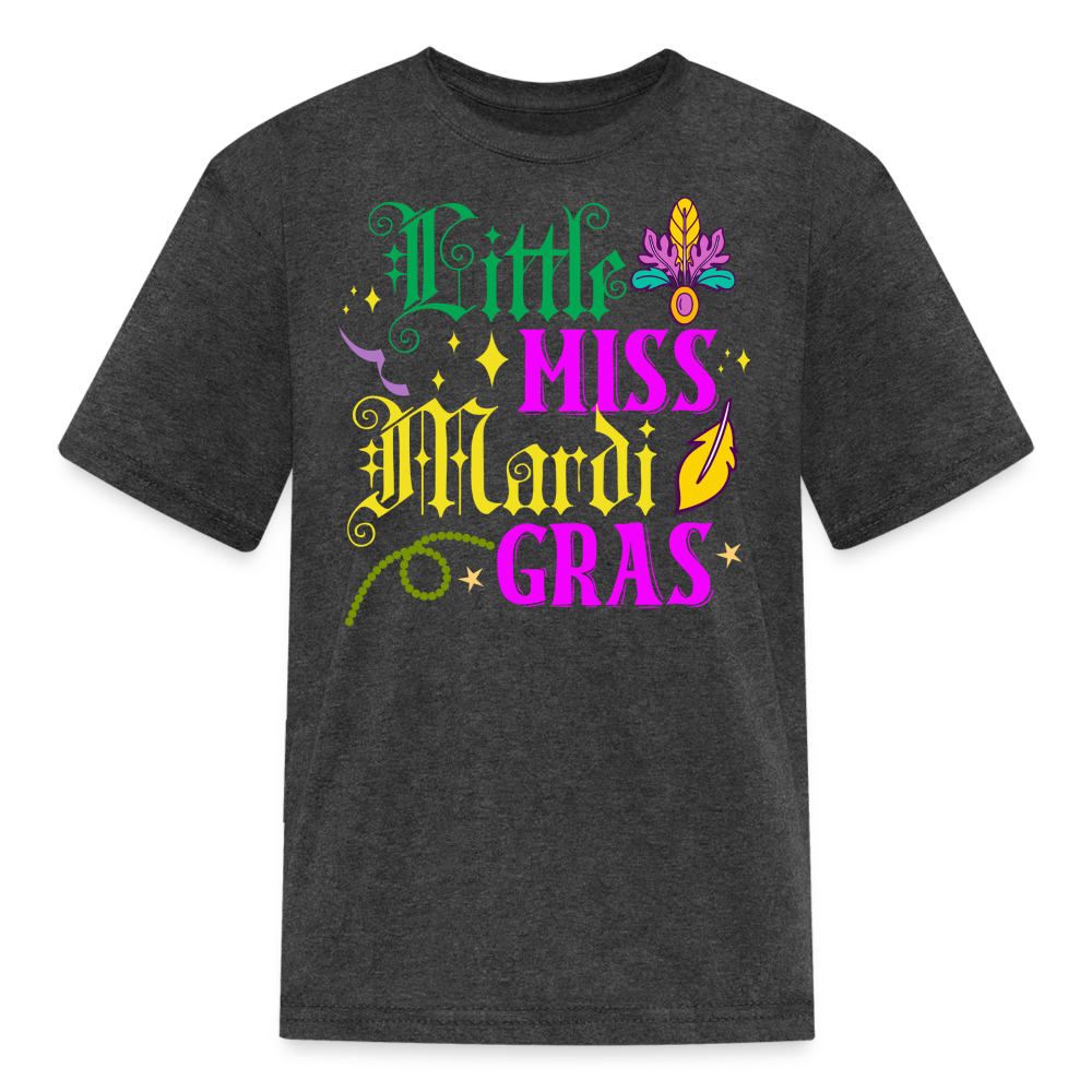 Little Miss Mardi Gras Toddler T-shirt - heather black