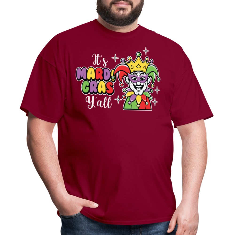 It’s Mardi Gras Y’all Shirt For Party Lovers Mardi Gras Jester T-shirt - burgundy