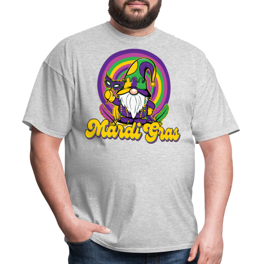 Fat Tuesday Parade Tee Mardi Gras Gnome T-shirt - heather gray