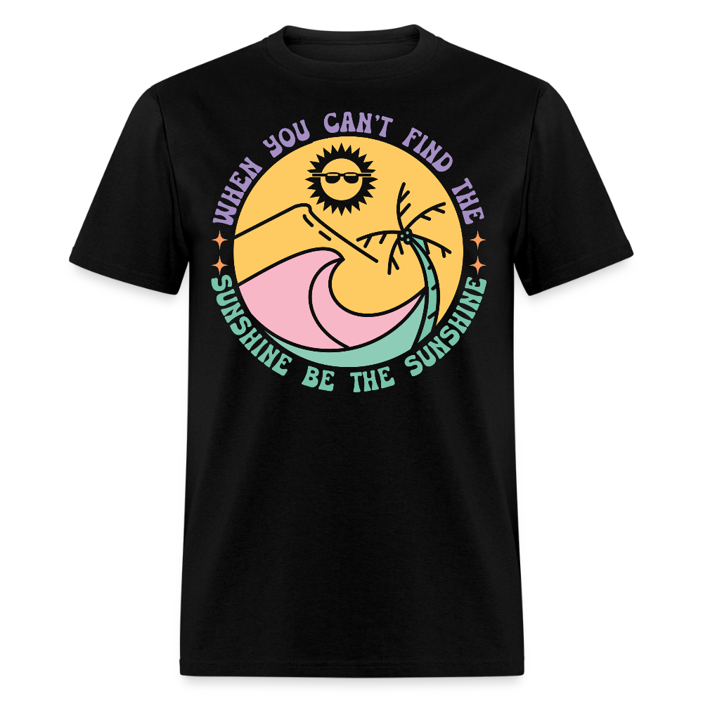 Be The Sunshine Retro Beach Inspirational T-shirt - black