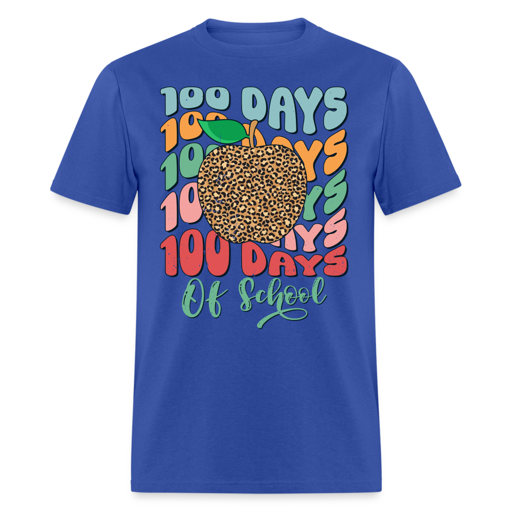 Leopard print 100 Days Of School Teacher Appreciation Gifts T-shirt - royal blue