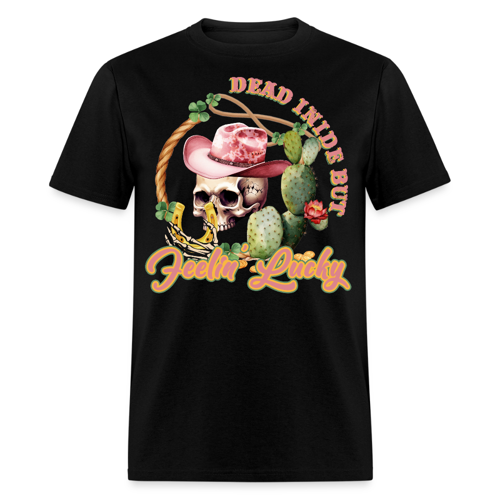 Dead Inside But Lucky Western T-shirt - black