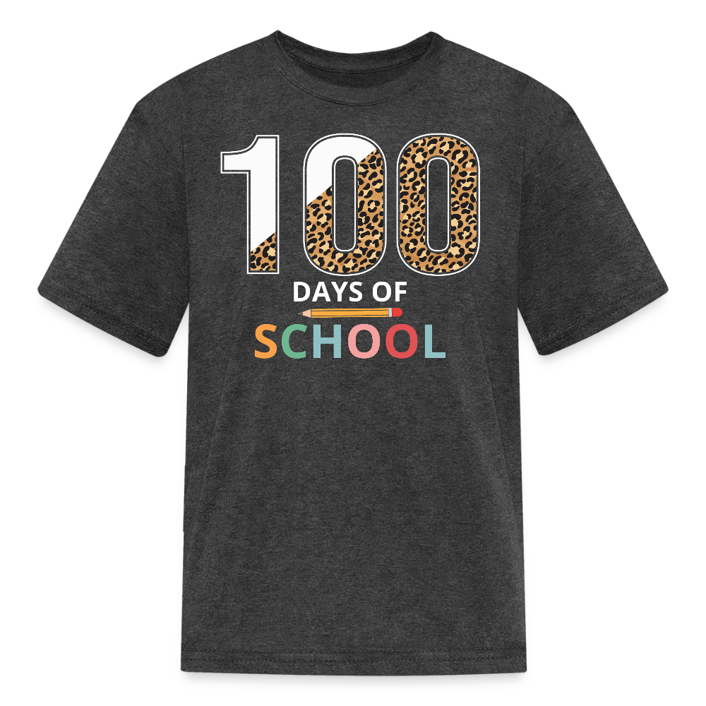 100 Days Of School Shirt For Boys Colorful School Milestone Kids T-shirt - heather black