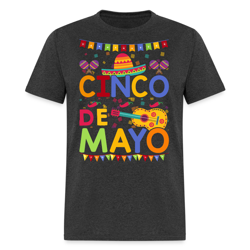 Festive Mexican Party Outfit For Cinco De Mayo T-shirt - heather black