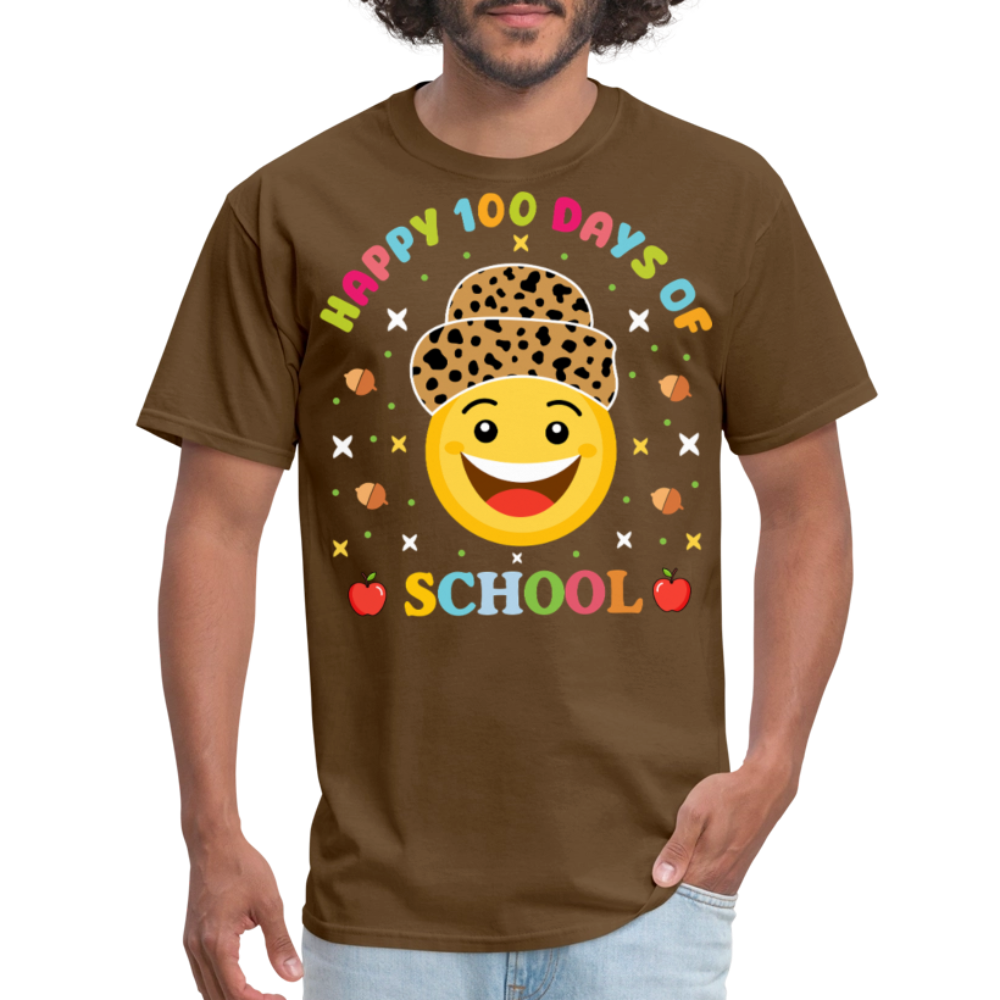 Leopard Print 100 Days Of School Shirt For Teachers Unisex T-Shirt - brown