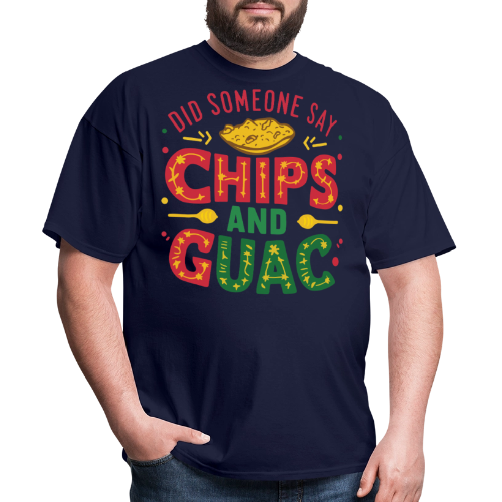 Mexican Food Lover Graphic Tee Funny Chips And Guacamole T-shirt - navy