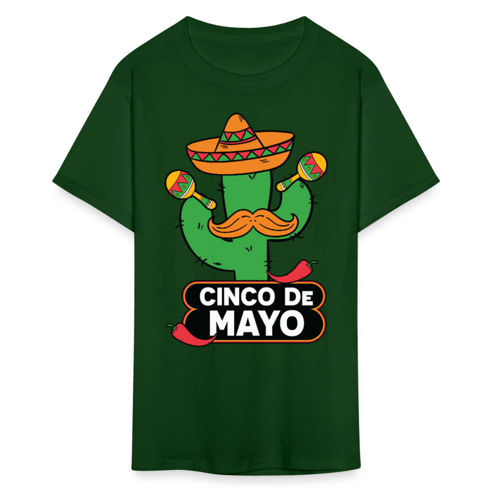 Mexican Fiesta Party Tee Funny Cinco De Mayo Cactus T-shirt - forest green